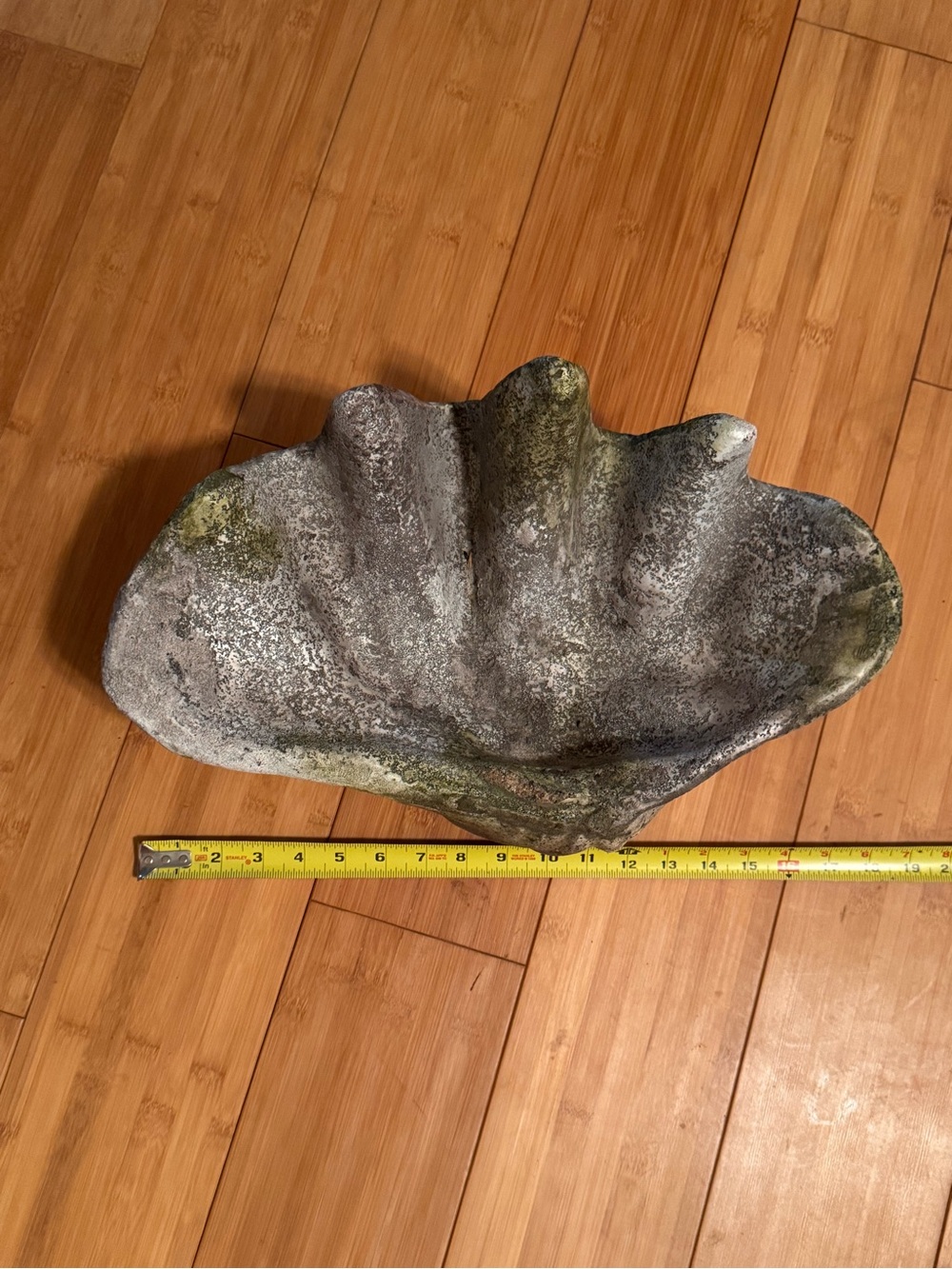 Decorative Gray Stone-Look Clam Shell Bowl - Home Art Accent
